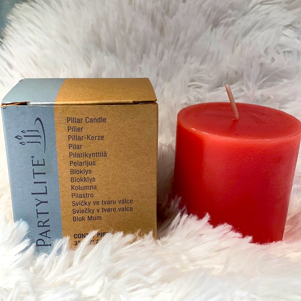 PartyLite 3x3 Pillar Candle APPLE ORCHARD NIB/NWT